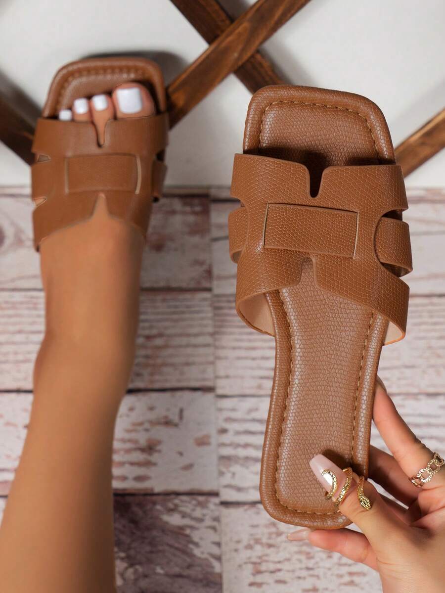 Dép phẳng - màu nâu - Xem 1