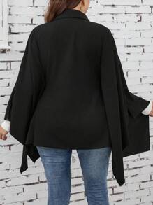 SHEIN LUNE 大碼西裝領斗篷袖腰帶斗篷外套