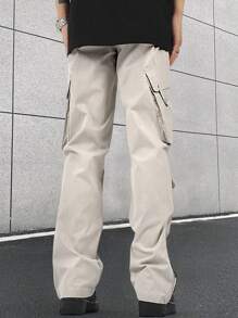Manfinity Homme Men Flap Pocket Side Cargo Trousers - Apricot - View 2