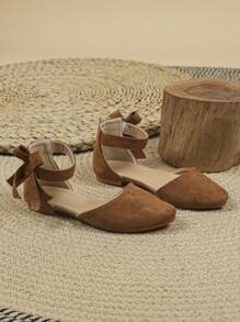 Fashionable Girls' Outdoor Flats, Comfortable Shoes For Students - Brown - View 3