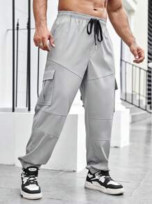 Manfinity Homme 男士大碼褲子 - 灰色 - 查看 4