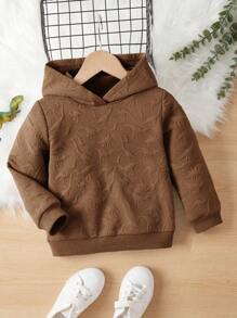 SHEIN Young Boy Dinosaur Embossed Hoodie - Brown - View 7