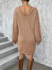 SHEIN Essnce 素色燈籠袖衛衣洋裝不附腰帶