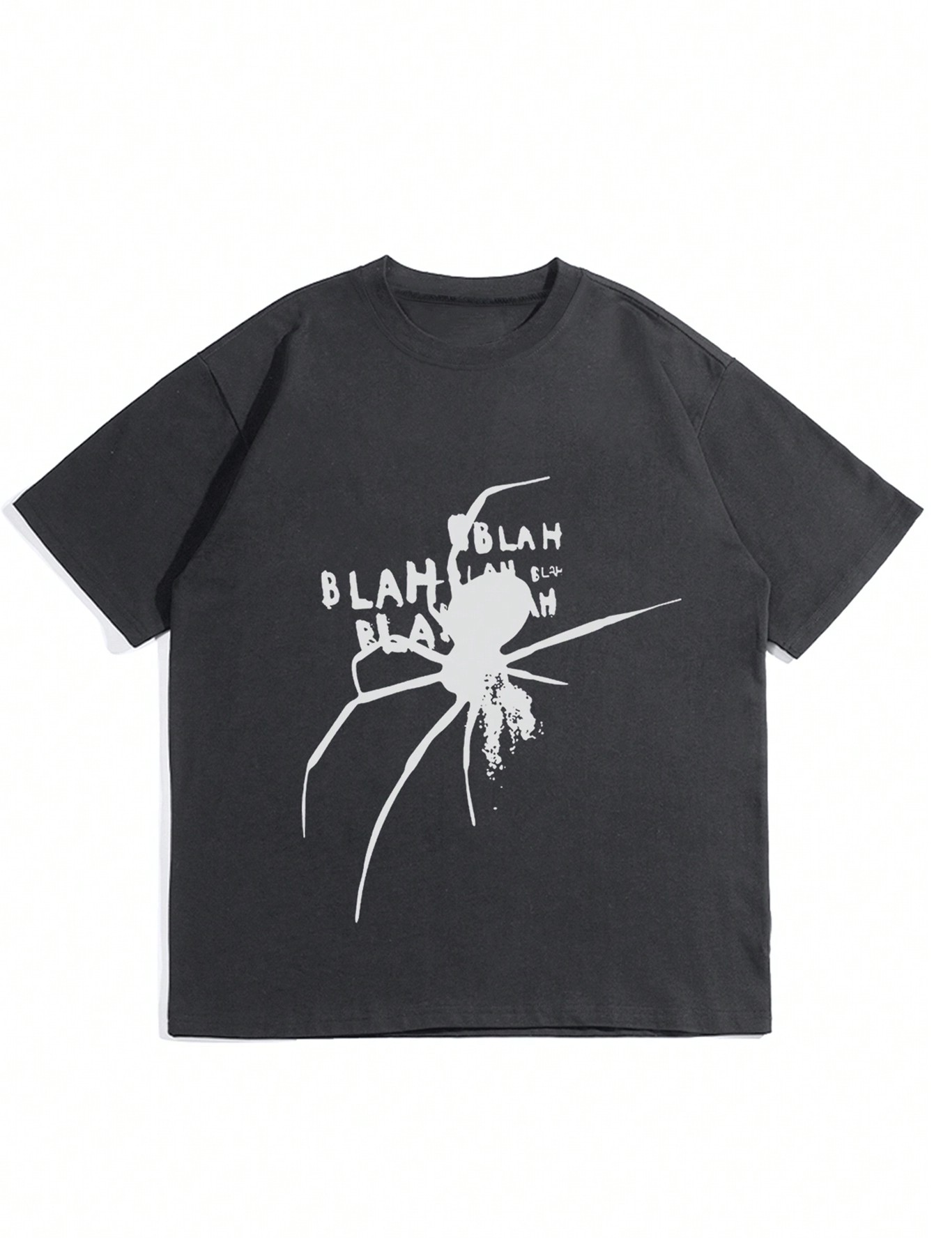 Men Slogan & Spider Graphic Tee