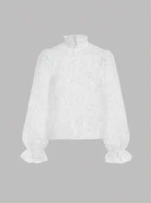 SHEIN 青少年女孩小熊印花荷葉邊背帶裙&印花網紗上衣 - 彩色 - 查看 3