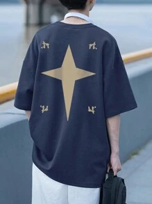 男士T恤 - 藏蓝色 - 查看 2