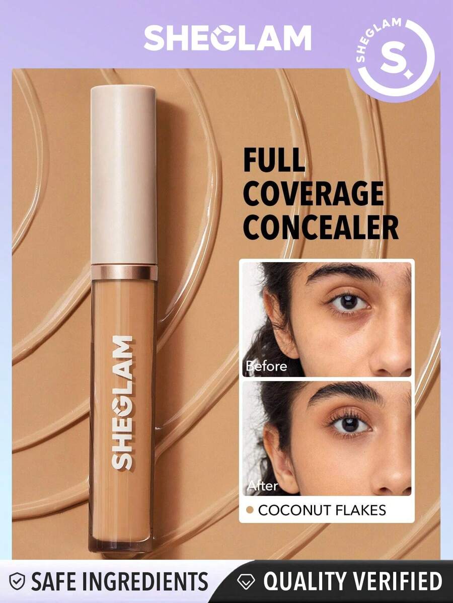 SHEGLAM Like Magic 12HR Full Coverage Concealer-Coconut Flakes Matte Liquid Concealer Long Lasting Brightening Color Corrector Weightless All-Day Long Lasting Hydrating Concealer Winter Concealer - Coconut Flakes - View 1