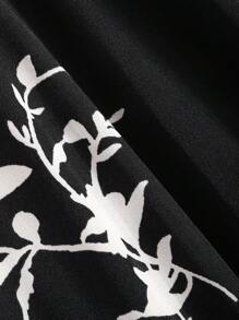 DAZY 印花荷葉袖洋裝 - 黑色 - 查看 7