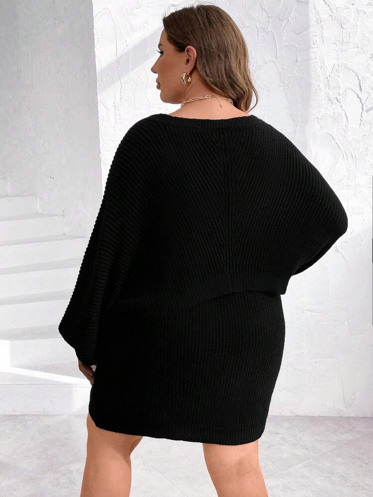 Plus Batwing Sleeve Sweater & Sweater Dress