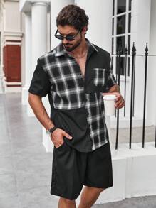 Manfinity Homme Men Plus Plaid Print Shirt - Black - View 6