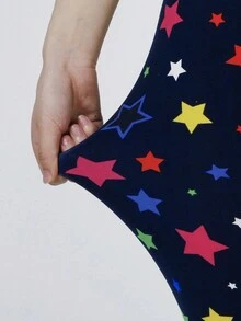 Star Print Leggings - Multicolor - View 6