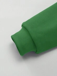 SHEIN 男大童汽車和字母圖案連帽衛衣 - 綠色 - 查看 5