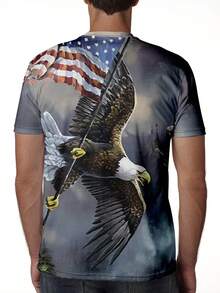 Manfinity LEGND 男士大码老鷹印花T恤 - 彩色 - 查看 2