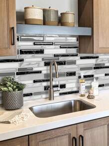 ملصق جداري ذاتي الالتصاق ثلاثي الأبعاد مقاوم للماء ورديات PVC بخطوط رخامية و حجم عالمي (قطعة واحدة)