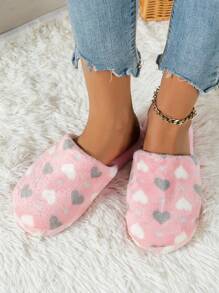 Women's House Slippers, Minimalist Fluffy Bedroom Slippers, Fashion Solid Color Indoor Slippers - Pink - View 6