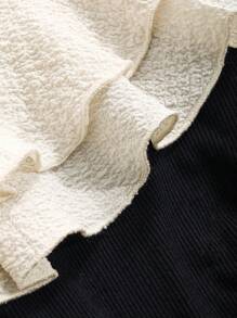 DAZY Blusa con volantes de contraste, ropa de otoño para mujer con manga larga