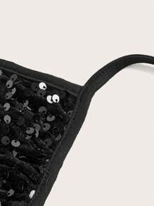 SHEIN ICON Top Ras-Du-Cou À Sequins Dos-Nu À Nœud