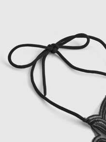 ROMWE Goth Cross Design Halter Neck Body Harness Bralette - Black - View 3