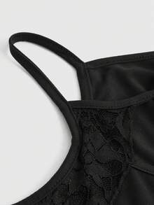 Blunt burn Goth Letter Graphic Cold Shoulder Tee - Black - View 3