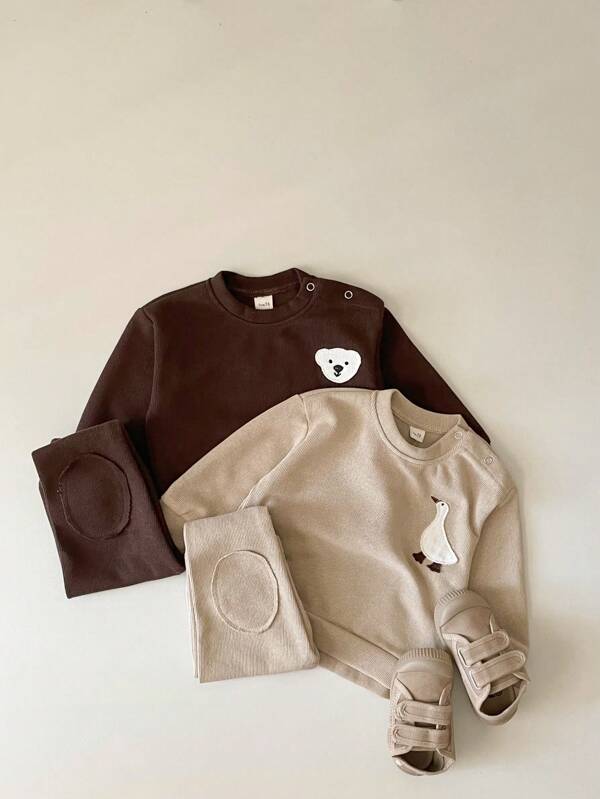Babyjongen Grafische cartoonprint Pullover & broek