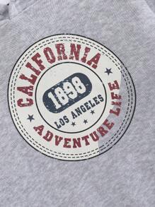 Young Boy Letter Graphic Hoodie