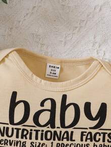 Baby Girl Letter Graphic Bodysuit - Khaki - View 3