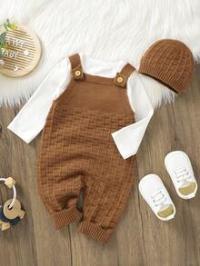 嬰童（女）毛衣爬爬服 - 咖啡棕 - 查看 4