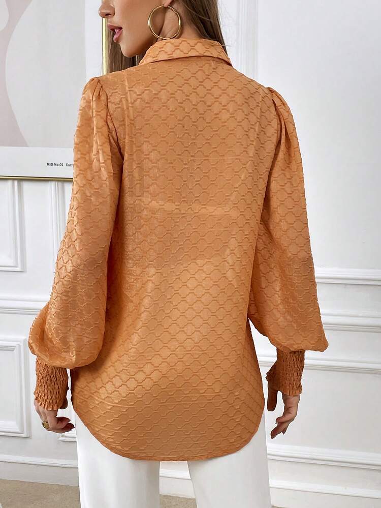 Solid Button Front Shirt