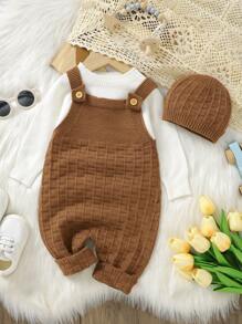 嬰童（女）毛衣爬爬服 - 咖啡棕 - 查看 1