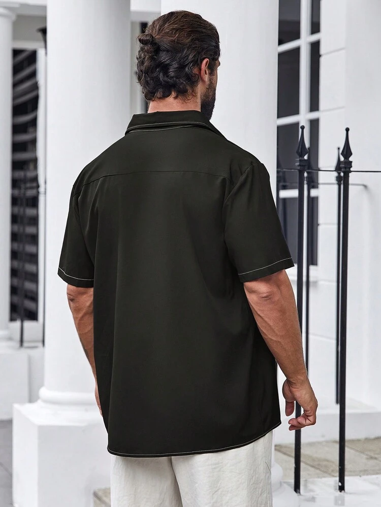 Men Plus Figure Graphic Shirt