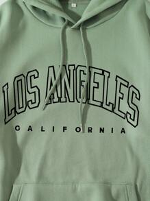 Manfinity Dauomo Áo nỉ Nam Dây kéo Túi Lá thư Giải trí - Màu xanh Bạc hà - Xem 5