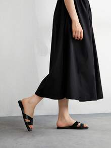 SheIn BIZ Của phụ nữ Đúng mốt Dép phẳng , Giải trí Và Thoải mái Cho mùa hè - màu đen - Xem 4