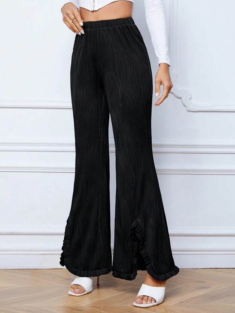 Split Hem Flare Leg Pants