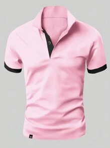 Manfinity Homme Taglie Forti Uomo Camicia polo bordo a contrasto