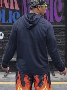 Manfinity Sport Corelite 男士图案印花插肩袖连帽运动卫衣 男士卫衣