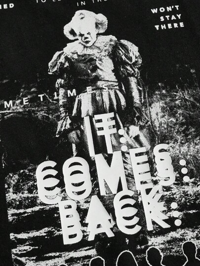 IT Chapter Two | ROMWE Top tank ribete con puntada con letra con estampado de figura