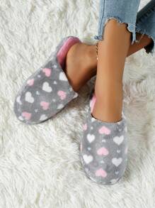 Fall/Winter Casual Home Slippers, Women's Fashionable Indoor Slippers, Bedroom Slippers For Women,Fluffy Slippers - Grey - View 3