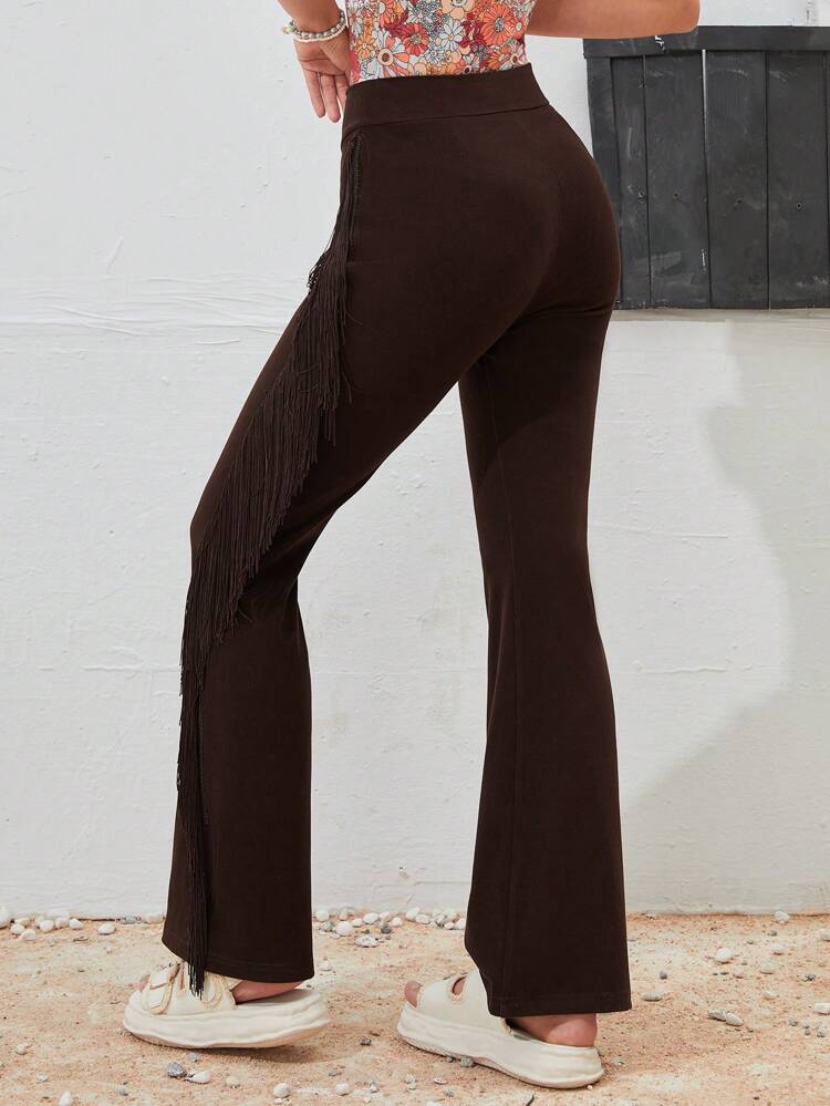 Solid Flare Leg Pants