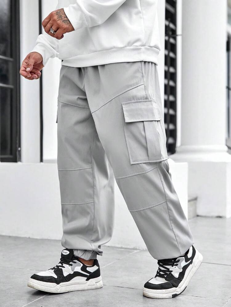 Manfinity Homme 男士大碼褲子 - 灰色 - 查看 5