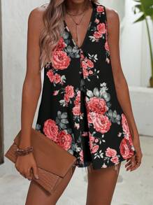 Breezaya V-Neck Sleeveless Blouse For Women, Vacation Outfit - Black - View 6