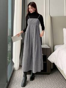 DAZY Gingham Print Cami Dress Without Tee,Fall Clothes