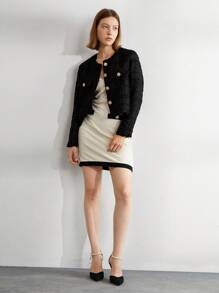 SheIn BIZ Damski Modny Wysokie obcasy Lakierki Na wiosnę , Lato , I Jesień - Czarne - Zobacz 3