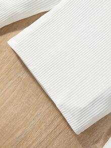 SHEIN Young Girl Plaid Print Dress & Tee - Khaki - View 6