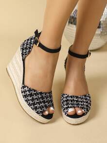 Women's Wedge Heel & Thick Sole Shoes For Spring/fall Travel - Black - View 5