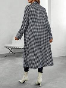 SHEIN Clasi 千鳥格印花雙排釦外套 - 黑與白 - 查看 2