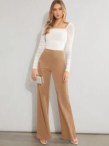 Firerie Solid High Waist Wide Leg Pants