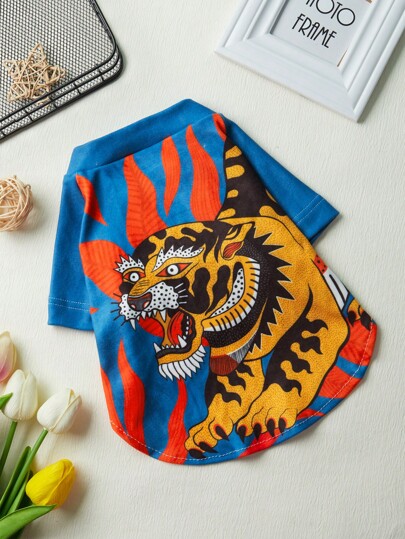 Magdalena Parfieniuk Camiseta fresca con estampado de tigre estilo "girlcore" de artista, para vacaciones