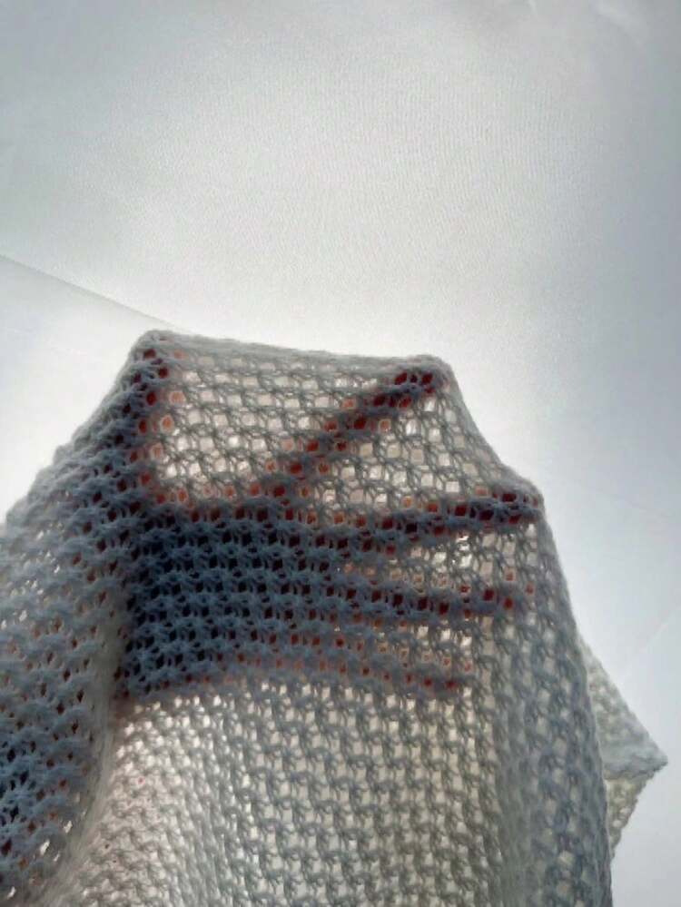 Cartoon Pattern Drop Shoulder Pointelle Knit Pullover Fall Winter Sweater