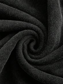 SHEIN BASICS 運動女士罩衫，採用毛圈絨面料 - 深灰色 - 查看 7