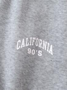 SHEIN Tween Boy Casual Letter Printed Knitted Sweatpants, Thermal Lined, Autumn/Winter